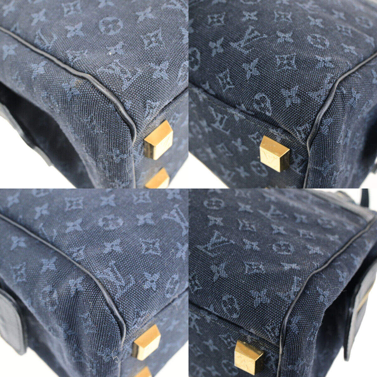 LOUIS VUITTON Josephine PM Hand Bag Monogram Mini Canvas Blue M92414 77YG590
