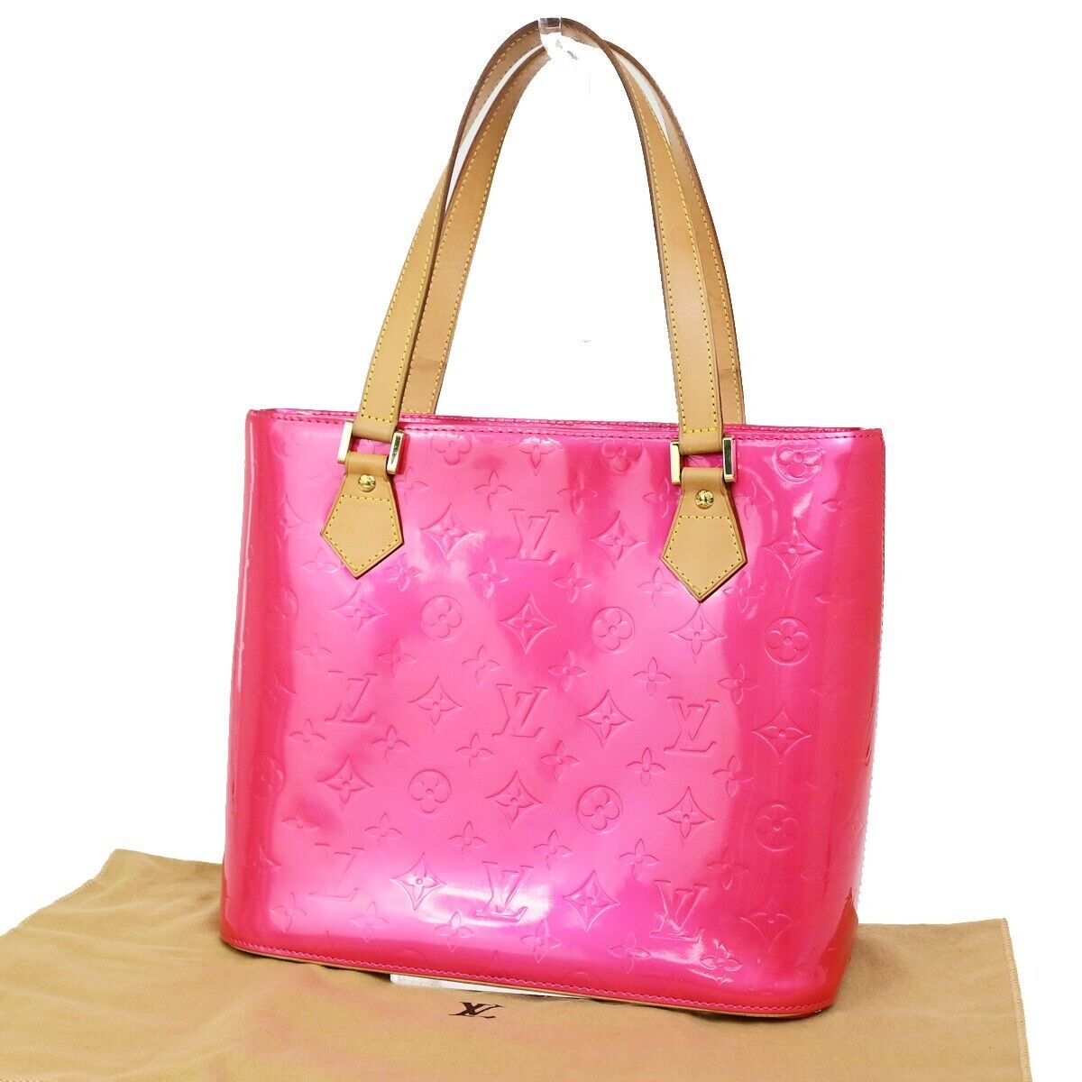 LOUIS VUITTON Houston Shoulder Bag Monogram Vernis Fuchsia Pink M91219 11FB190
