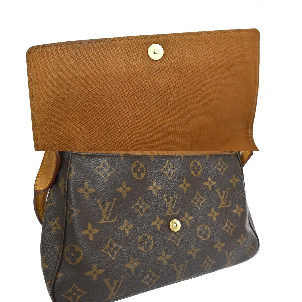 LOUIS VUITTON Mini Looping Hand Bag Monogram Leather Brown France M51147 98ED470