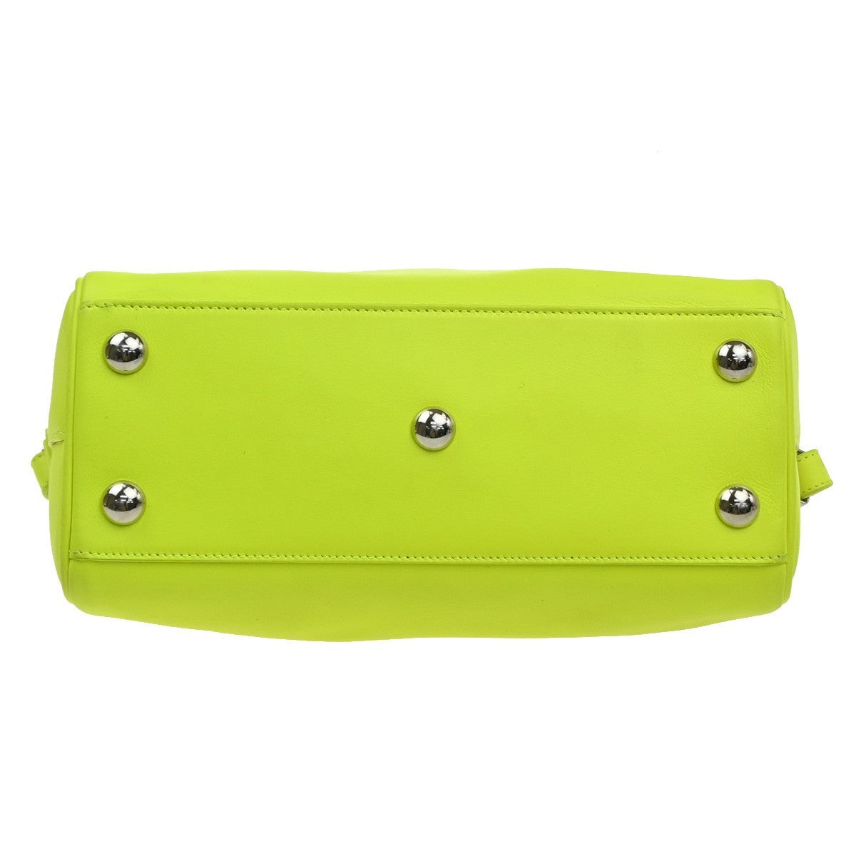 SAINT LAURENT Baby Duffle 2Way Shoulder Hand Bag Leather Neon Yellow 16YJ121