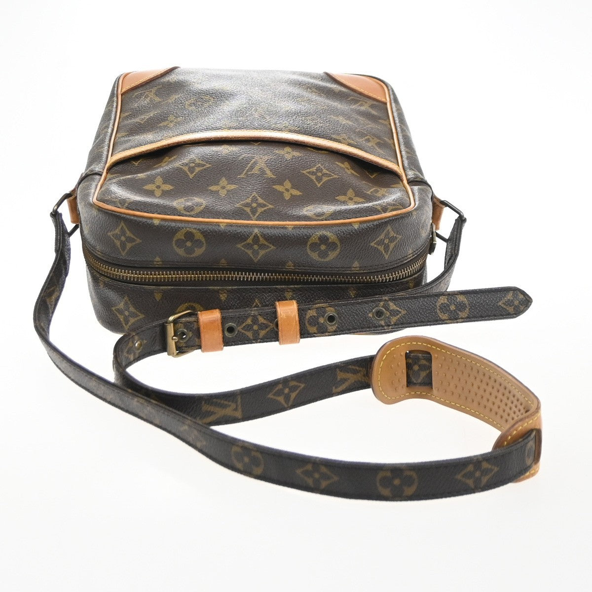 LOUIS VUITTON Logo Danube MM Shoulder Bag Monogram Leather Brown M45264 86SA147
