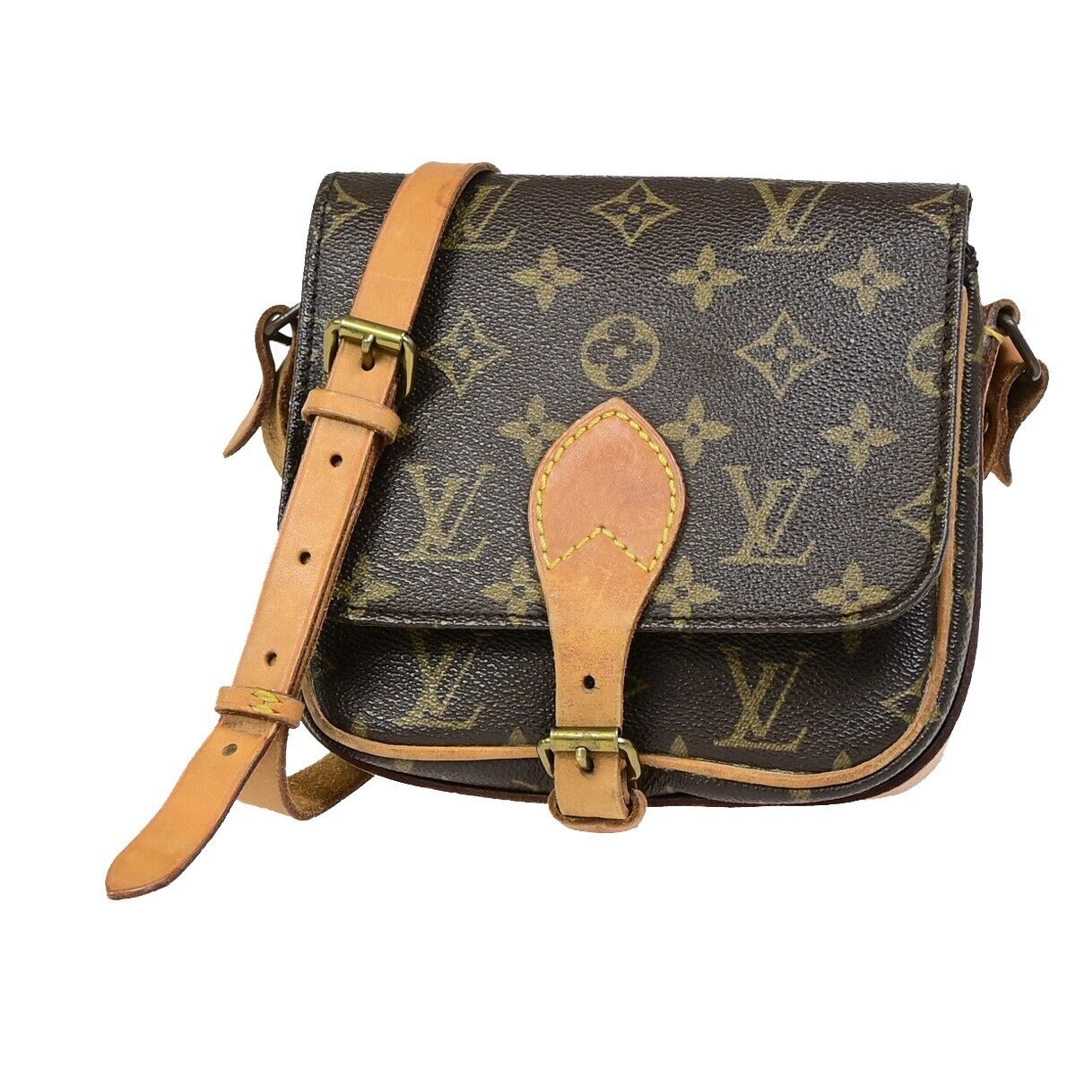 LOUIS VUITTON Mini Cartouchiere Shoulder Bag Monogram Leather BN M51254 34EB343