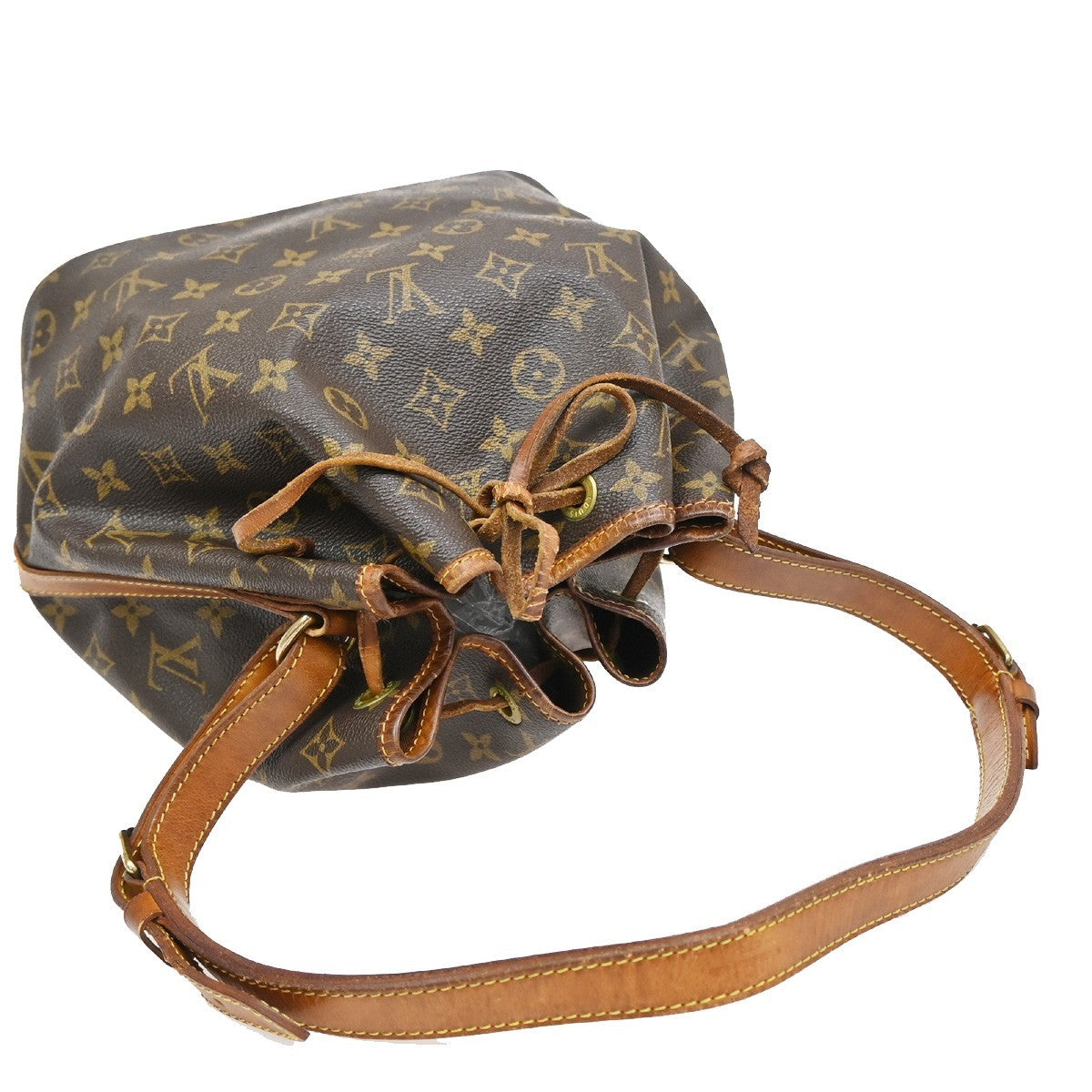 LOUIS VUITTON Petit Noe Drawstring Shoulder Bag Monogram Leather M42226 65EF877