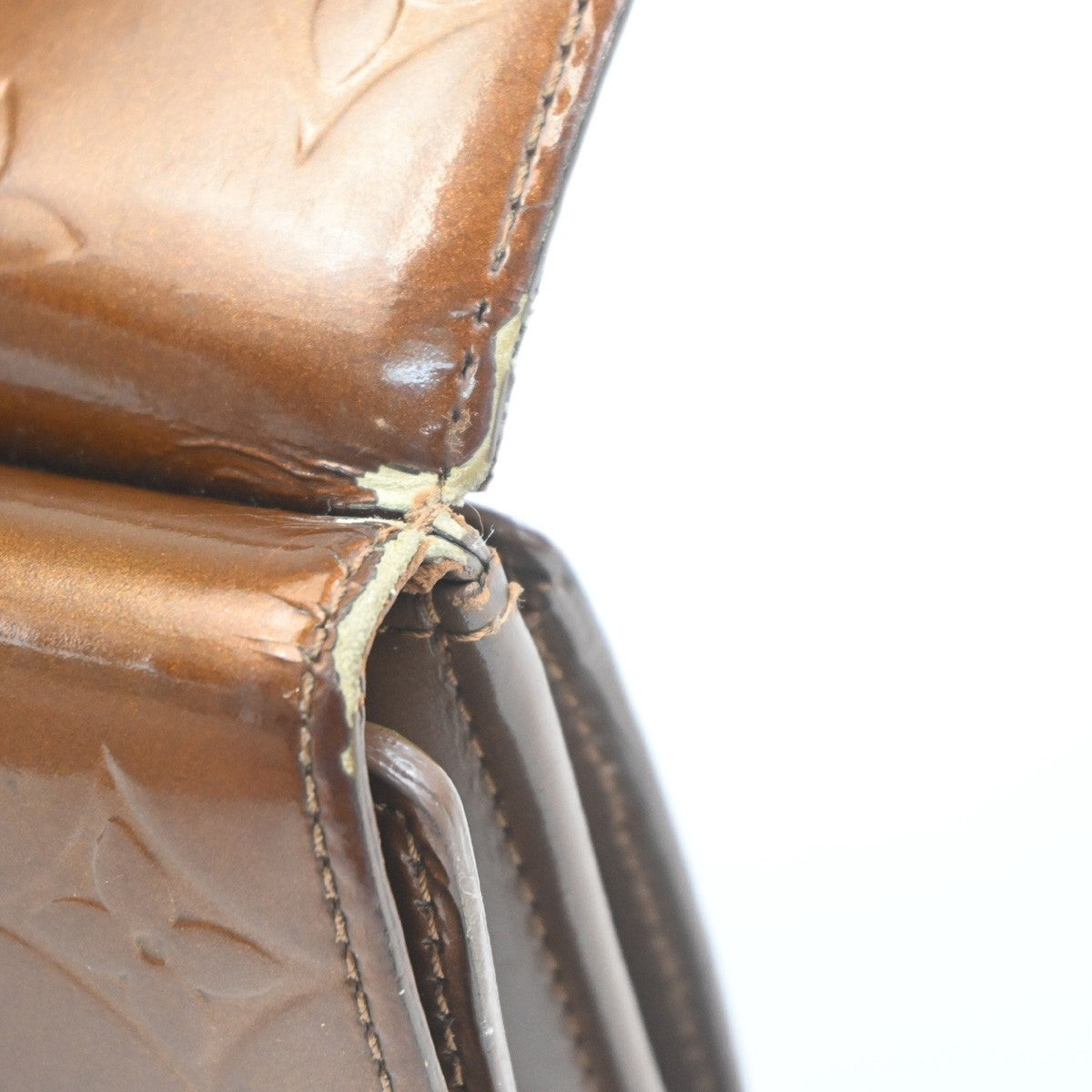 LOUIS VUITTON 2 Set Wallet Monogram Vernis Patent Leather Brown Bronze 63MA459