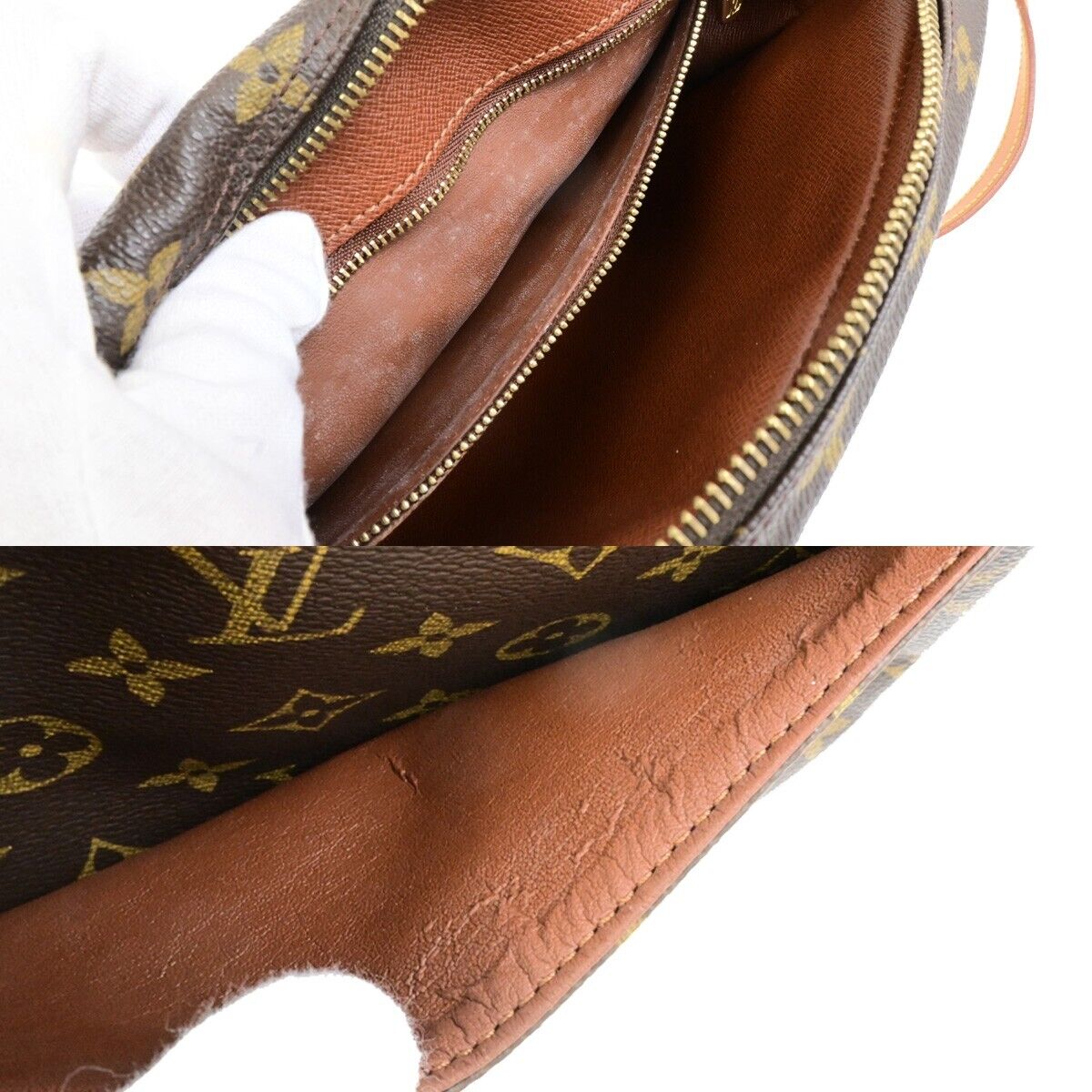 LOUIS VUITTON Jeune Fille MM Shoulder Bag Monogram Leather Brown M51226 80ED804
