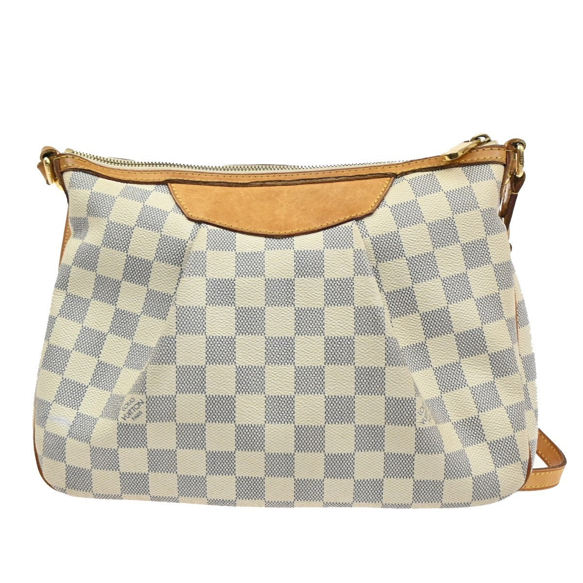LOUIS VUITTON Siracusa PM Shoulder Bag Damier Azur Leather White N41113 15KB697