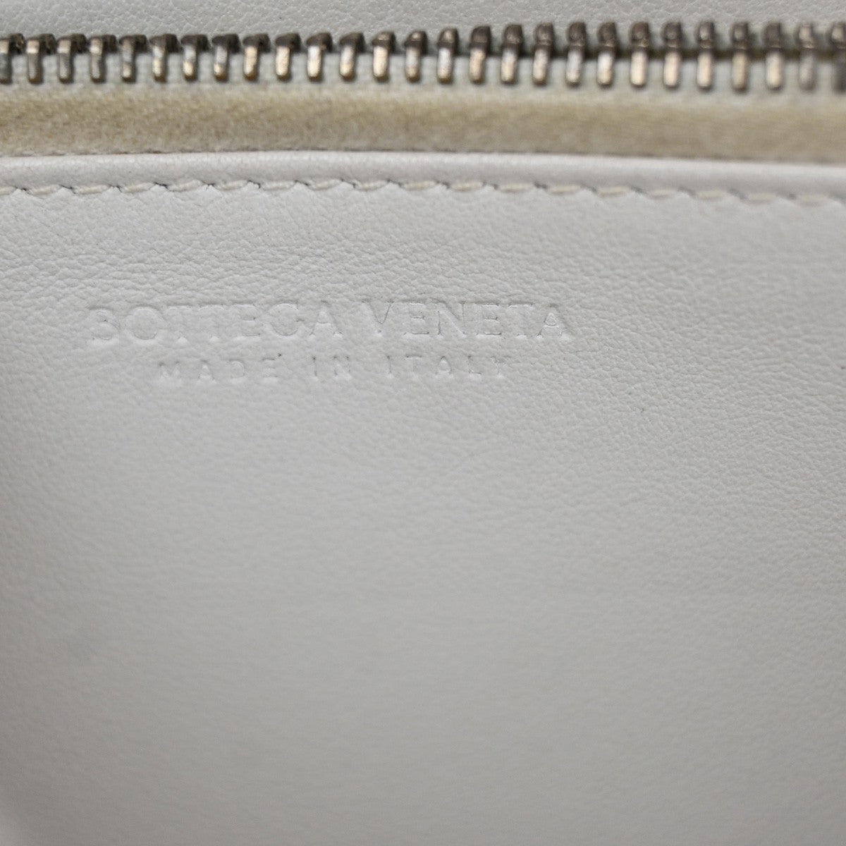 BOTTEGA VENETA Cassette Intrecciato Long Zipper Wallet Leather White 66KA968