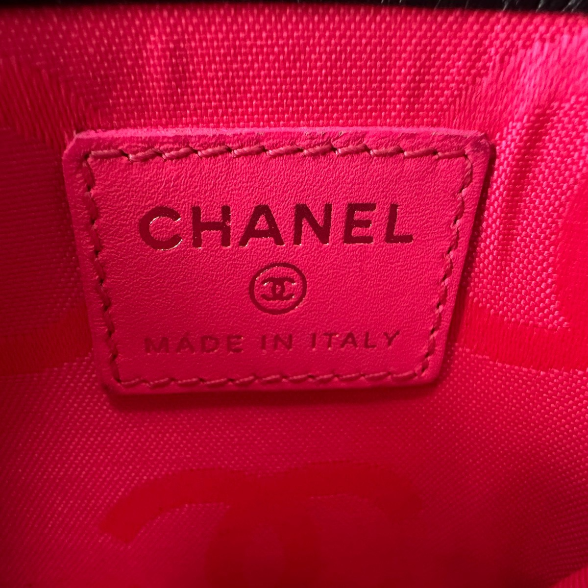 CHANEL CC Logo Cambon Card Case Wallet Leather Black White Italy 31CA987