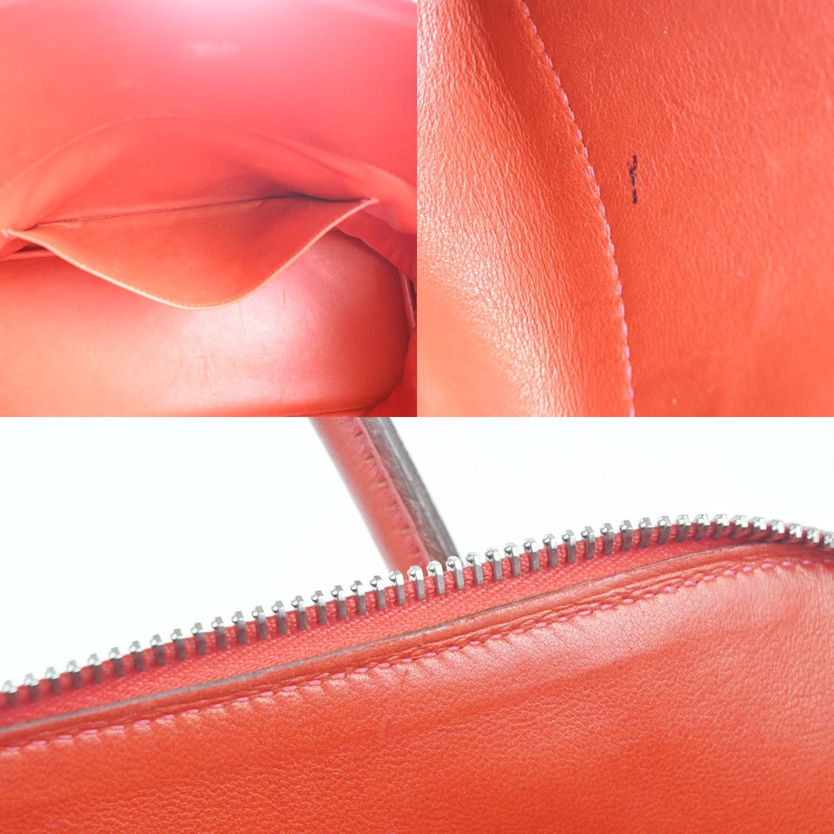HERMES Bolide 35 2way Shoulder Hand Bag Taurillon Leather Red France 809RL943