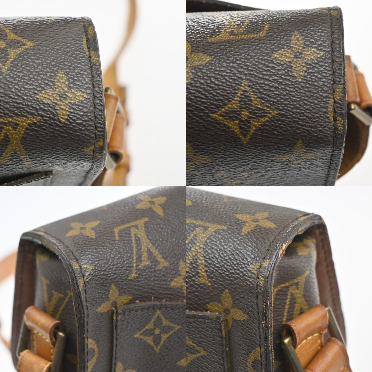 LOUIS VUITTON Saint Cloud GM Shoulder Bag Monogram Leather Brown M51242 33MA507