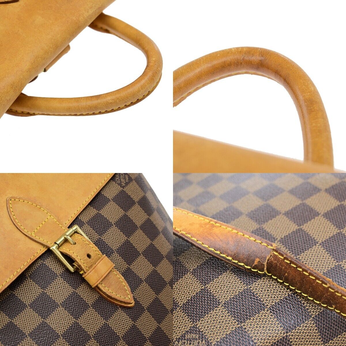 LOUIS VUITTON Logo Arlequin Backpack Bag Damier Ebene Brown N99038 31ED783