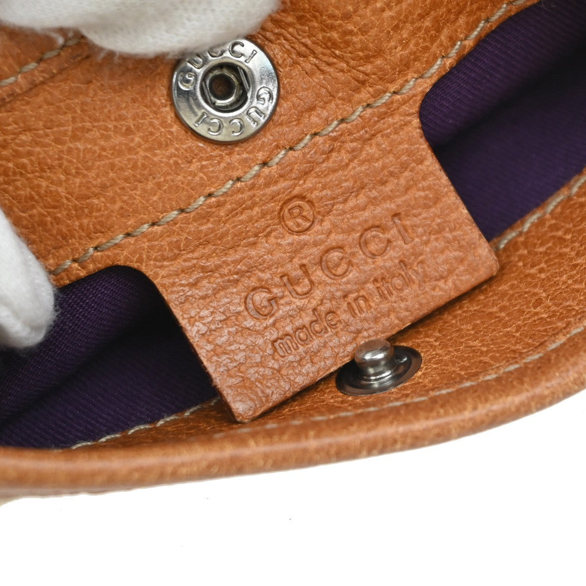 GUCCI Logo GG Pattern Mini Shoulder Bag Canvas Leather Brown 65KP329