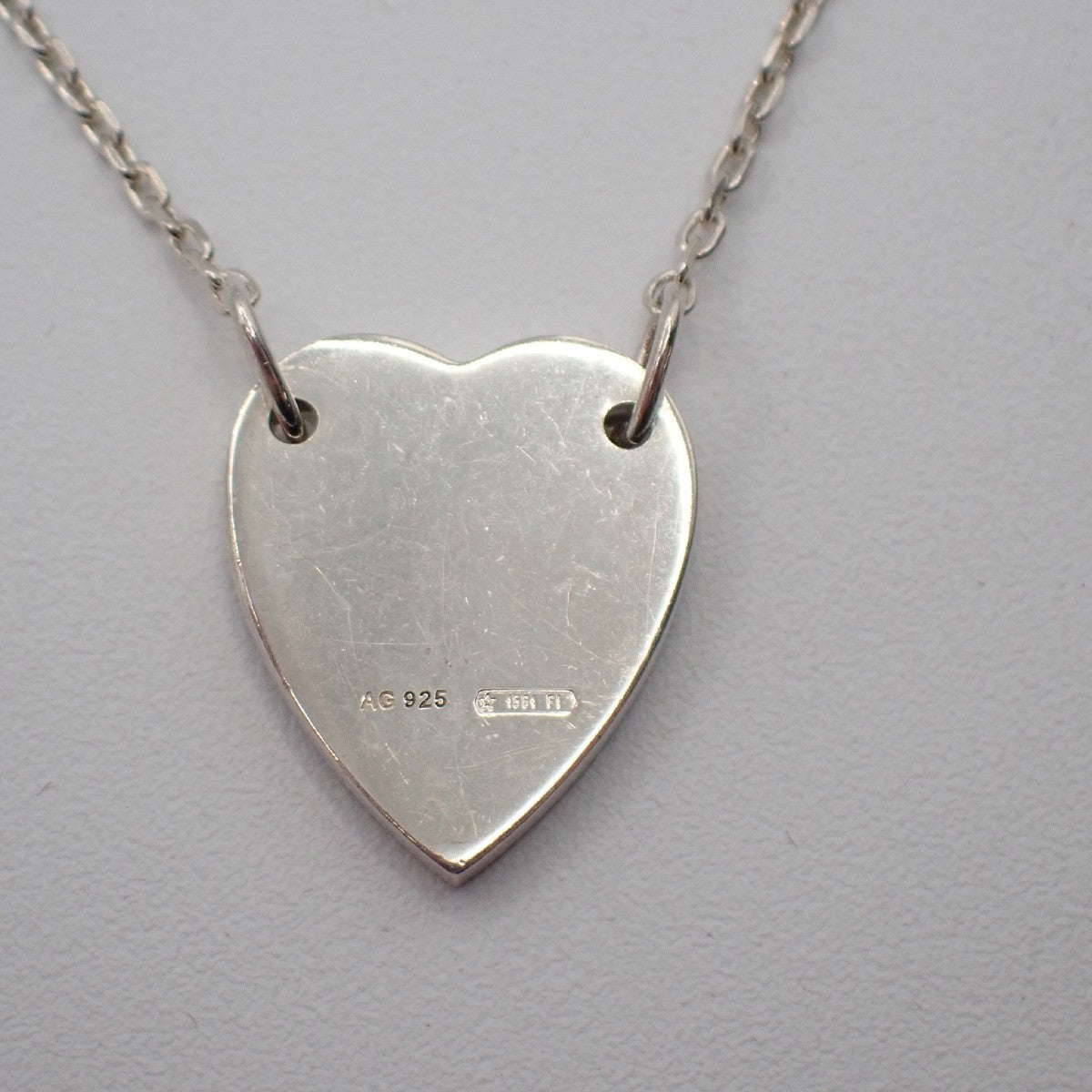 GUCCI Logo Trademark Heart Pendant Bracelet Ag 925 Silver Italy 09KP563