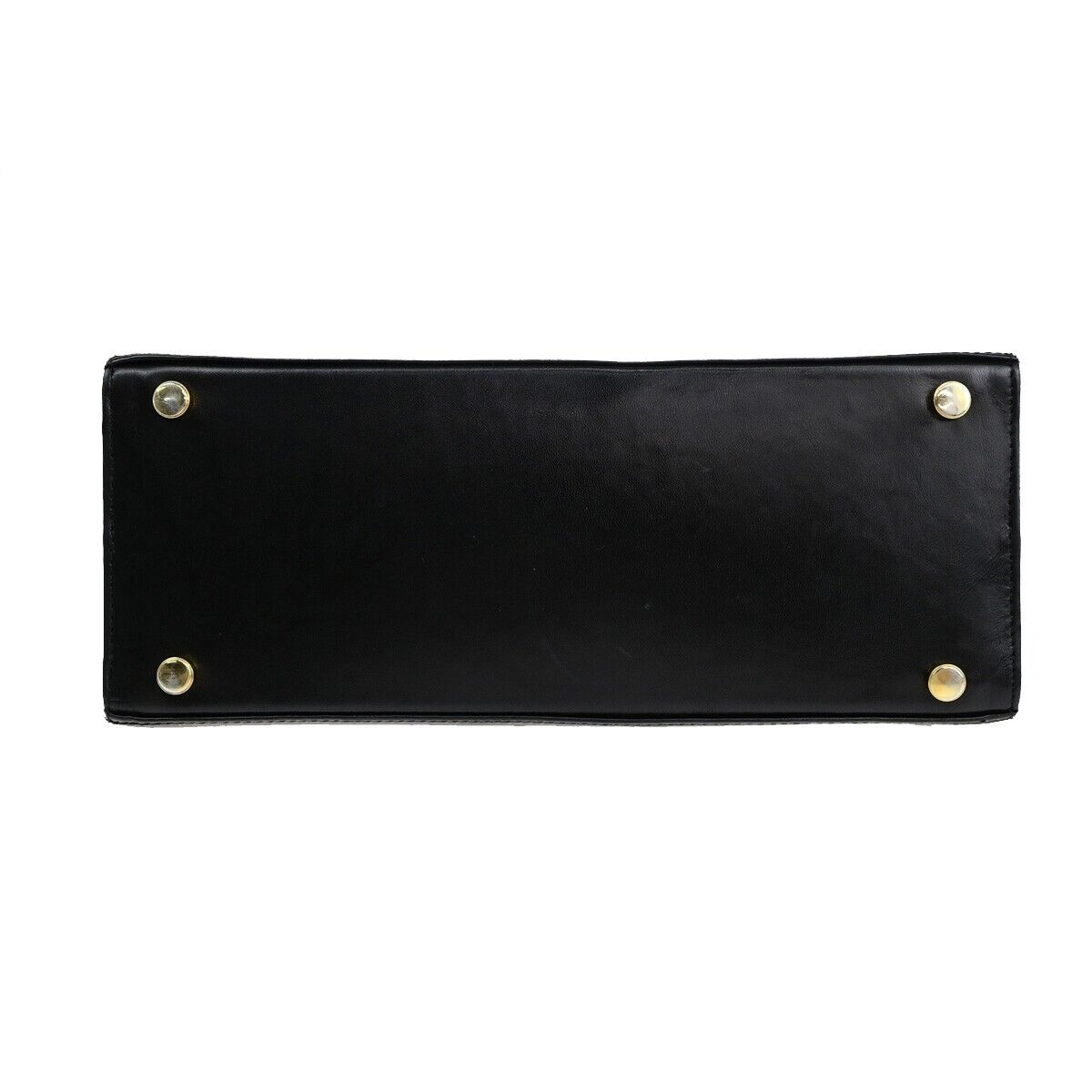 SALVATORE FERRAGAMO Logo Vara Hand Bag Canvas Leather Black Gold Italy 62EC294