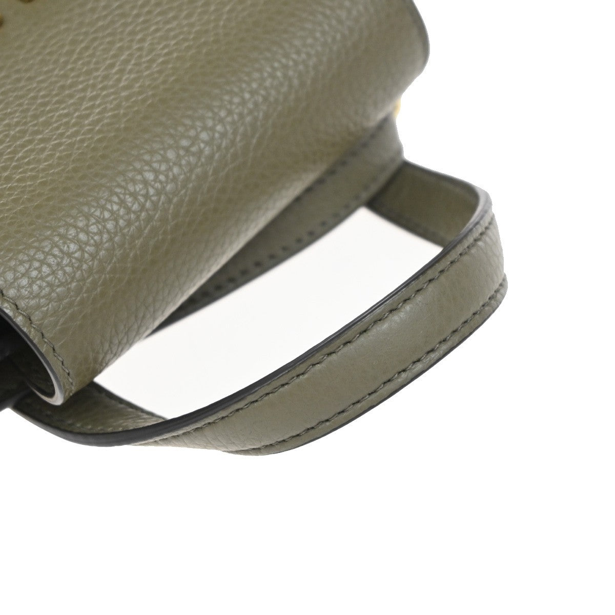 SALVATORE FERRAGAMO Logo Gancini Mini Backpack Bag Leather Khaki 86EG146