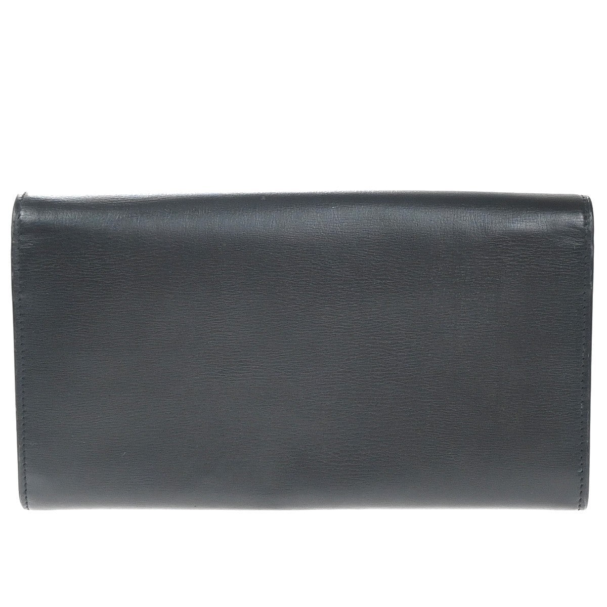 SAINT LAURENT YSL Logo Bifold Long Wallet Leather Black GHW Italy 68KP489