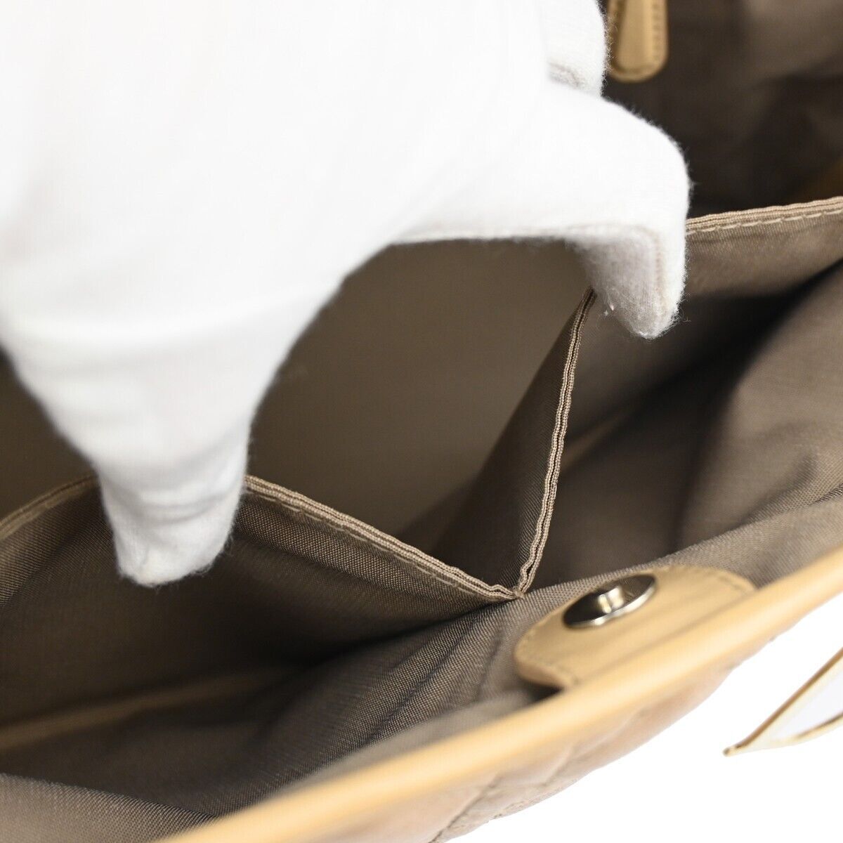 CHRISTIAN DIOR Panarea Cannage Tote Shoulder Bag Coating Canvas Leather 76RH100