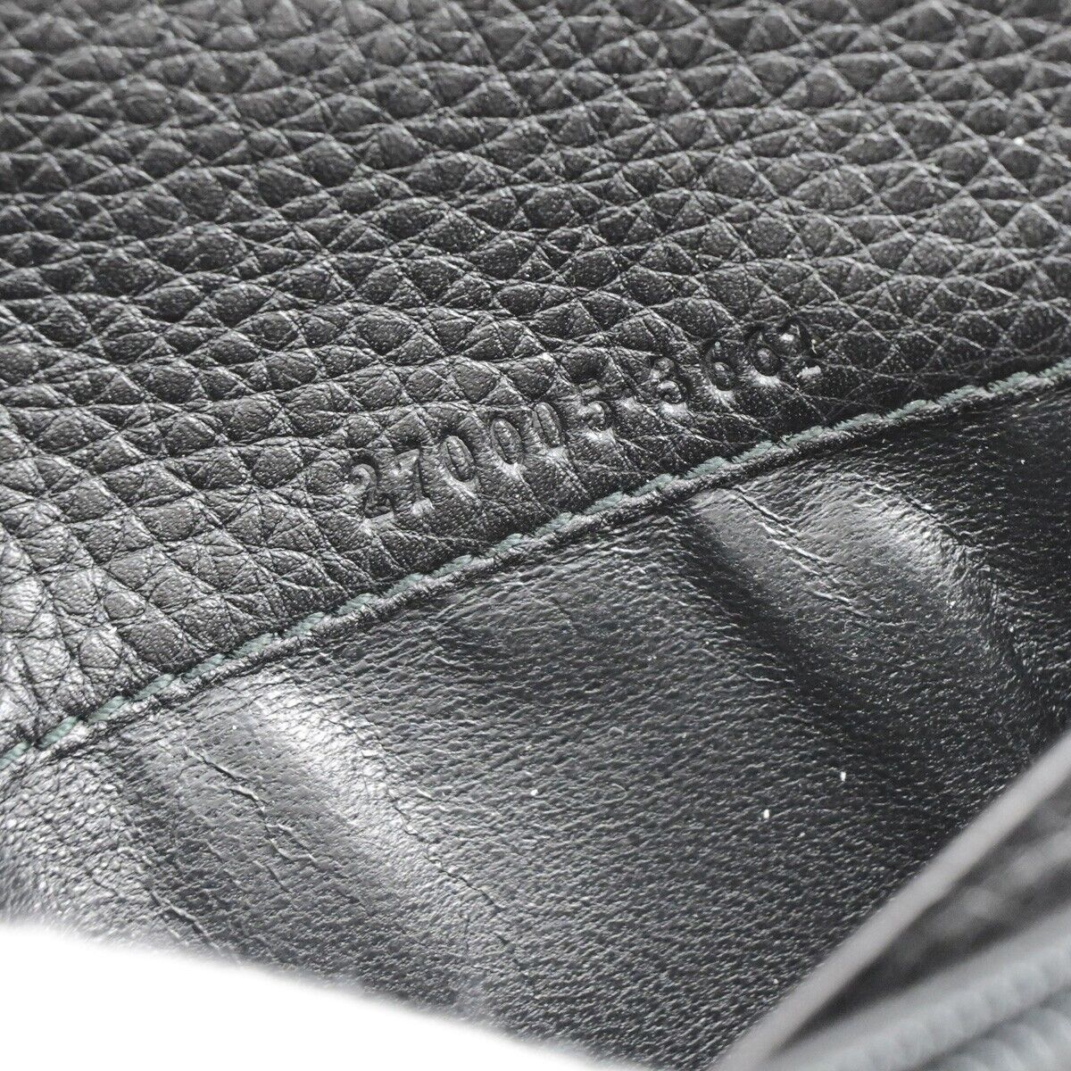 GUCCI GG Logo Bifold Long Wallet Leather Black Made in Italy 65EC001