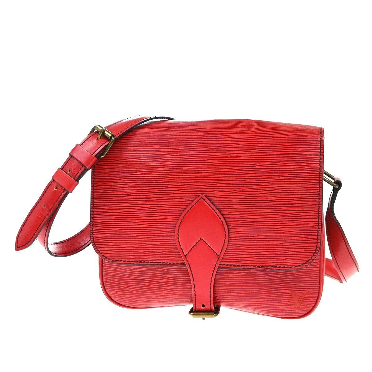 LOUIS VUITTON LV Cartouchiere MM Shoulder Bag Epi Leather Red M52247 83KP434