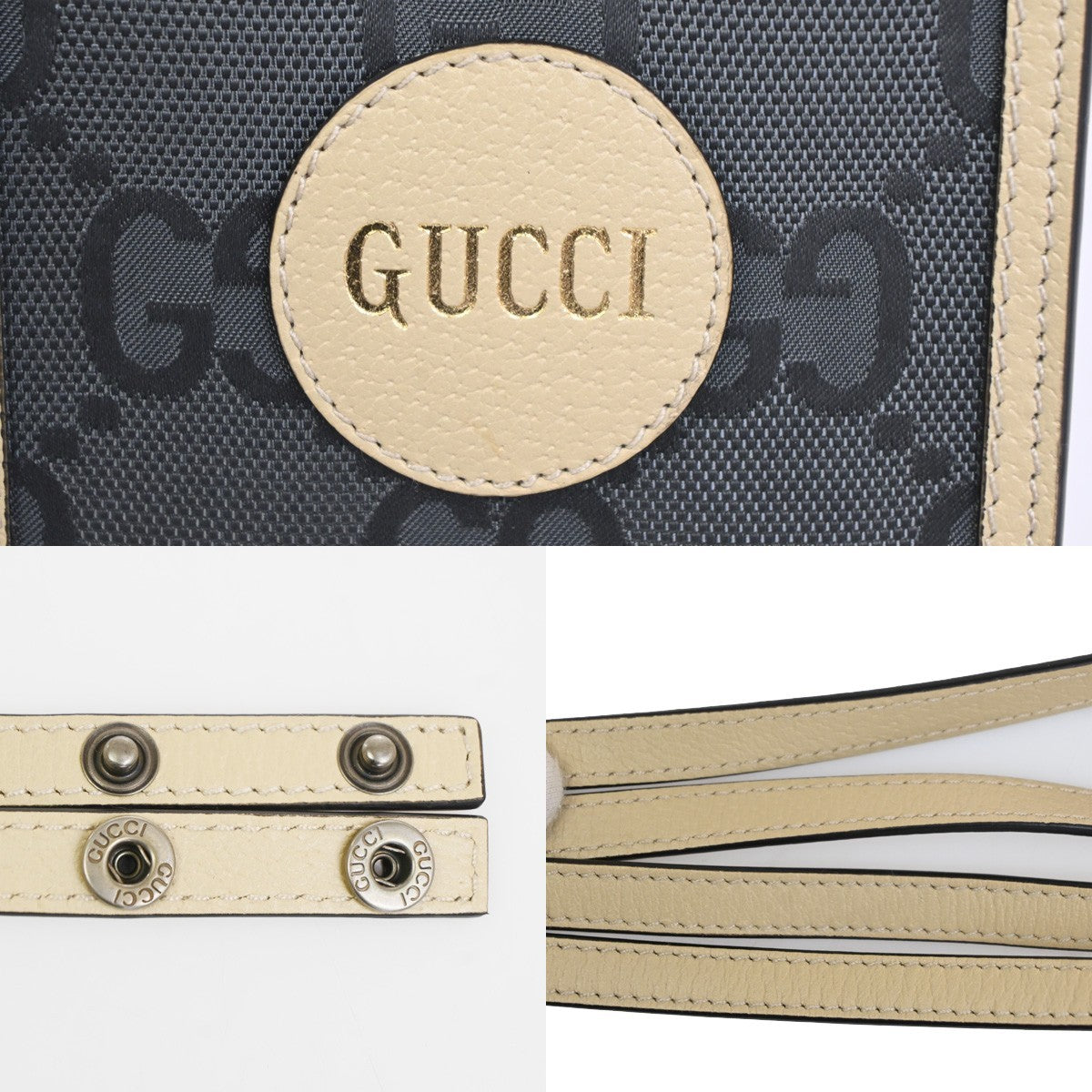 GUCCI Logo Off The Grid GG Mini Shoulder Bag Canvas Leather Beige SHW 70TA616