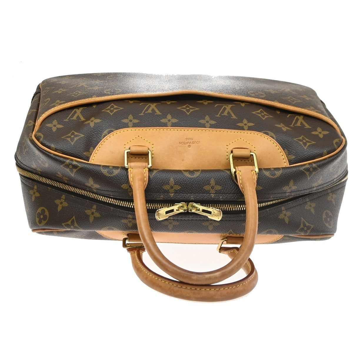 LOUIS VUITTON LV Logo Deauville Hand Bag Monogram Leather Brown M47270 70SA162