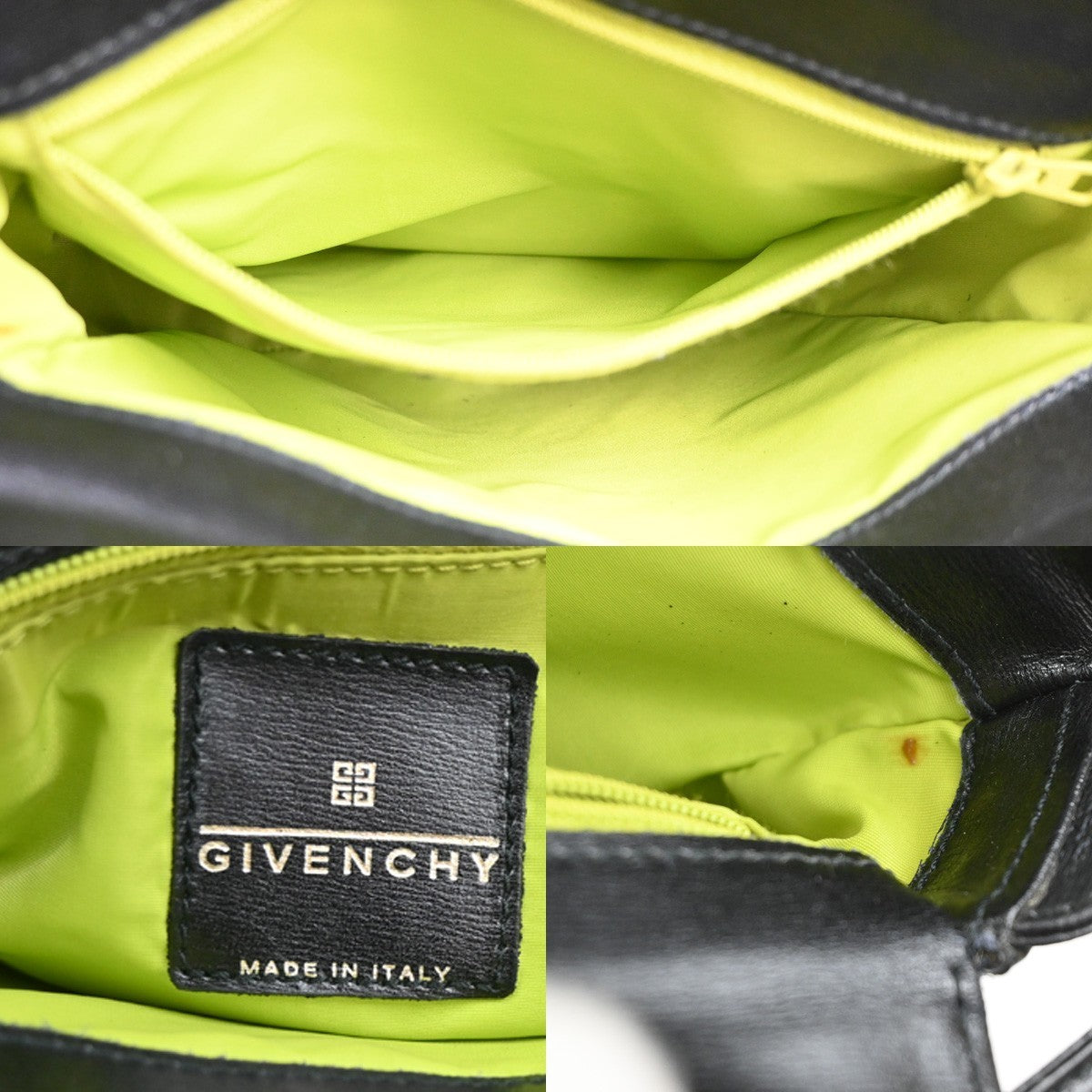 GIVENCHY Logo Shoulder Hand Bag Leather Black GHW Italy 07CA934