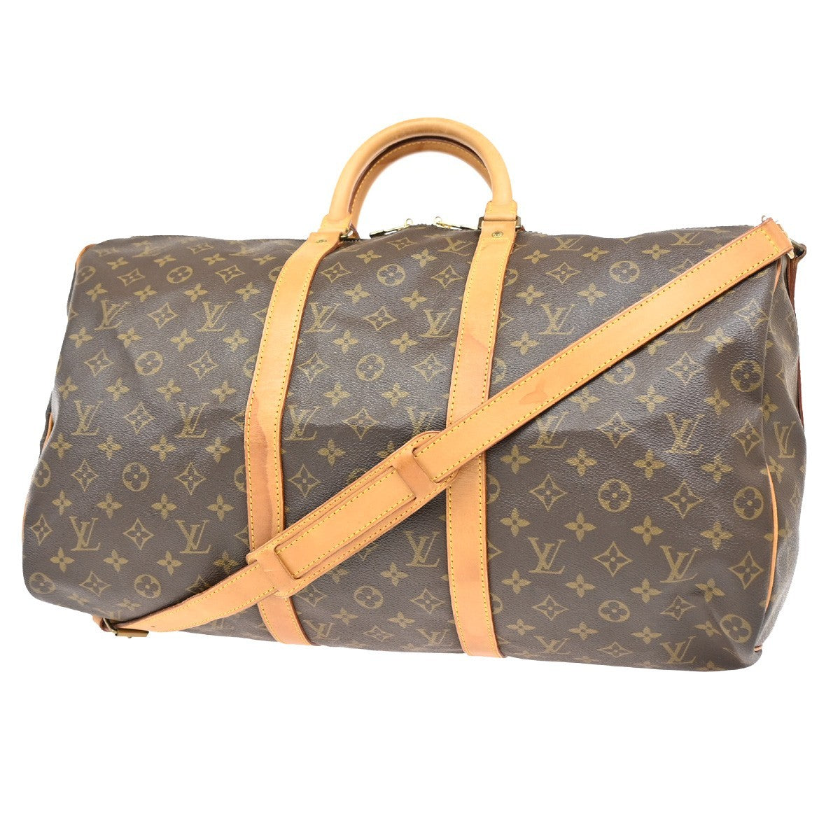 LOUIS VUITTON Keepall Bandouliere 50 2Way Hand Bag Monogram Brown M41416 16EF936