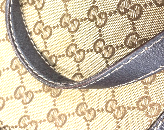 GUCCI GG Sherry Line Shoulder Hand Bag Canvas Leather Beige GHW Italy 64MA161