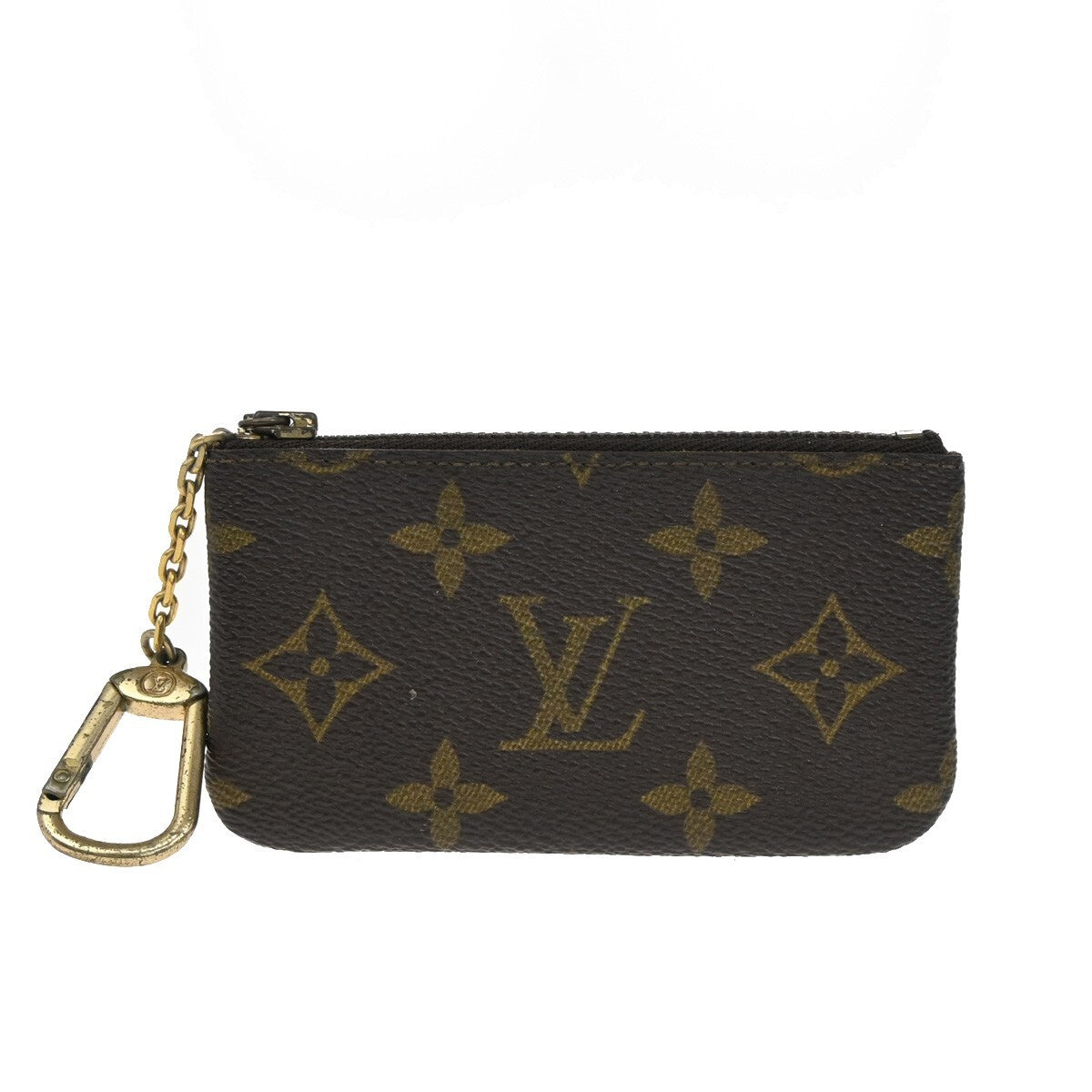 LOUIS VUITTON LV Pochette Cle Coin Case Monogram Leather Brown M62650 09EE241