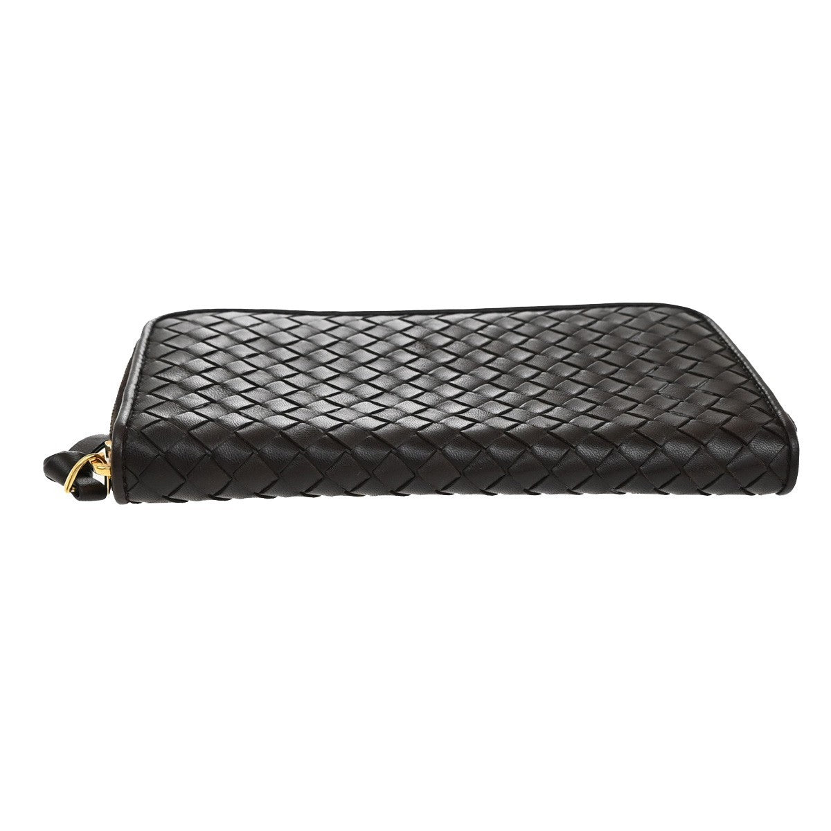 BOTTEGA VENETA Logo Intrecciato Long Zipper Around Wallet Leather Brown 65KP233