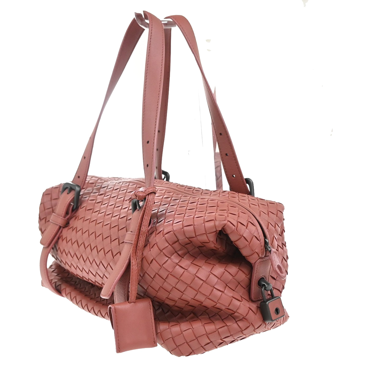 BOTTEGA VENETA Intrecciato Montaigne Shoulder Handbag Leather Pink Italy 53RL748