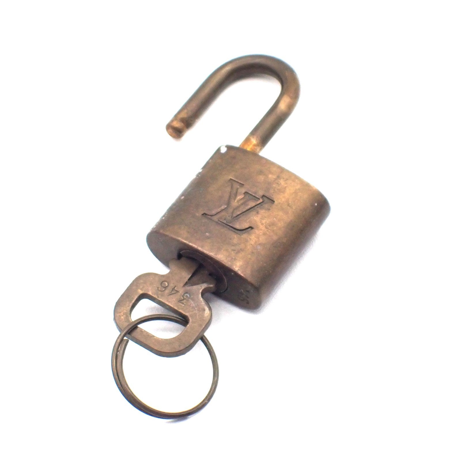 40.Live LOUIS VUITTON LV 10 SET PADLOCK KEY BAG CHARM CADENA GOLD PLATED 03EG409