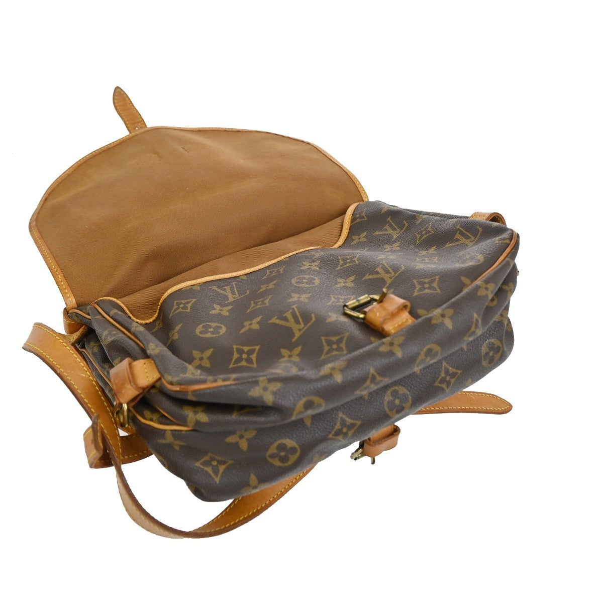 LOUIS VUITTON Logo Saumur 30 Shoulder Bag Monogram Leather BN M42256 30CA903