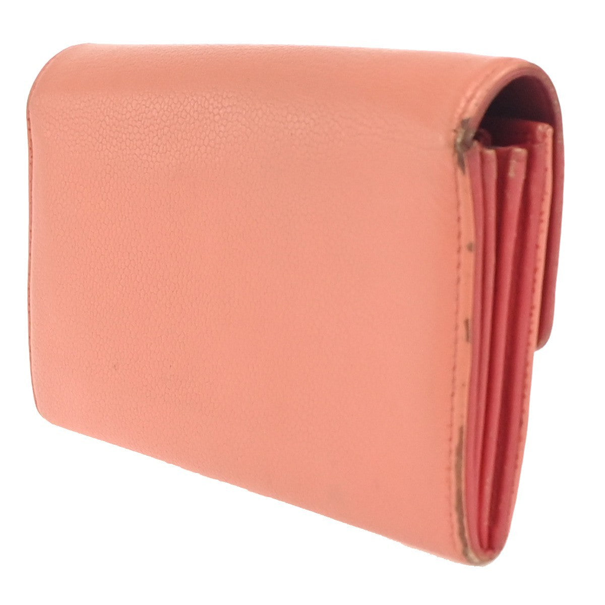 CHANEL CC Timeless Long Wallet Grained Calfskin Leather Orange GHW Italy 66KC754