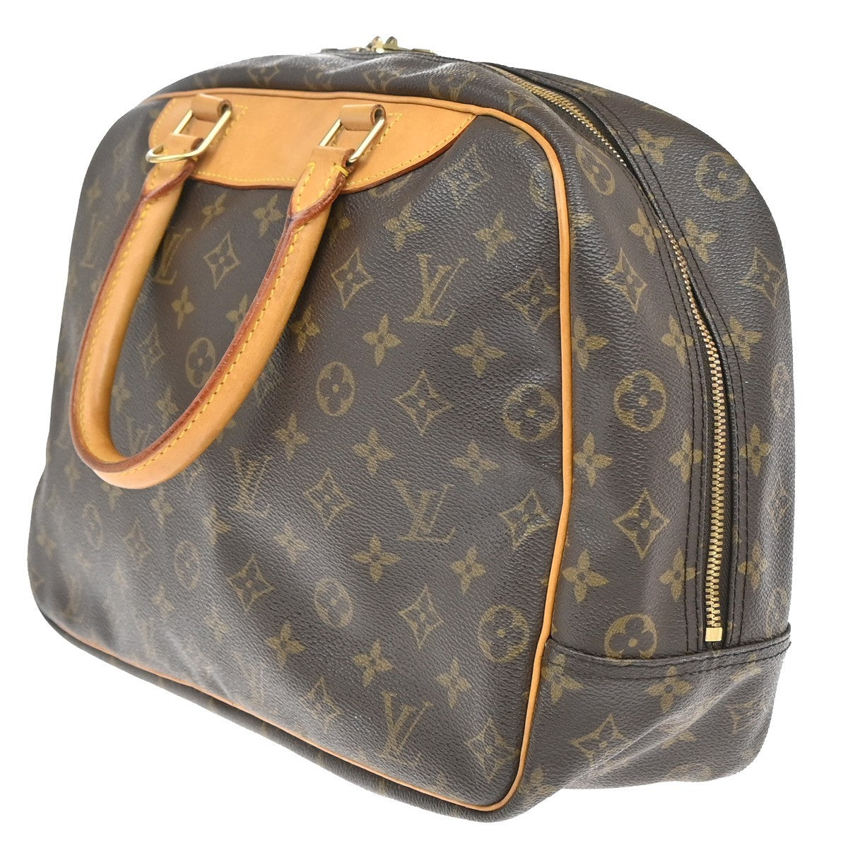 LOUIS VUITTON LV Logo Deauville Hand Bag Monogram Leather Brown M47270 16KP591