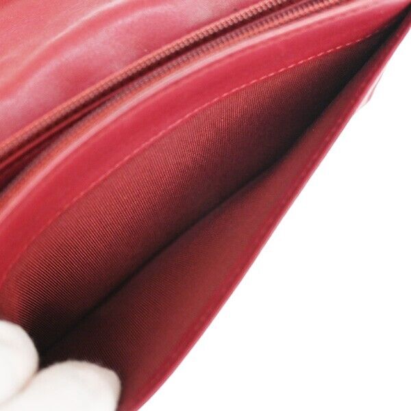 CHANEL CC Logo Ultra Stitch Long Bifold Wallet Purse Leather Bordeaux 30YD527