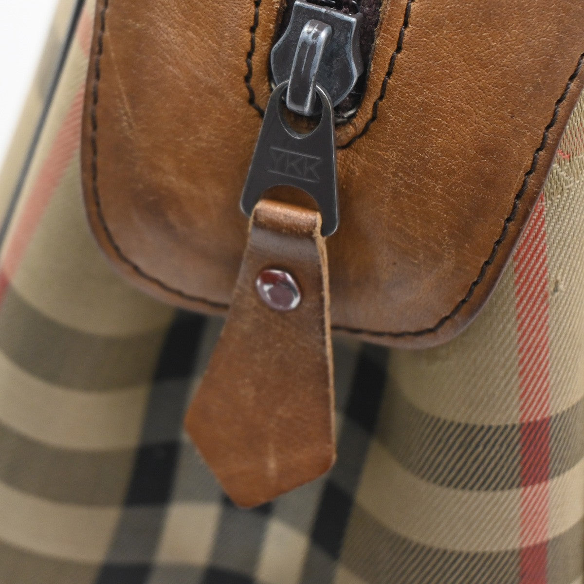 BURBERRYS Logo Nova Check Hand Bag Canvas Leather Beige Brown GHW 08CA549