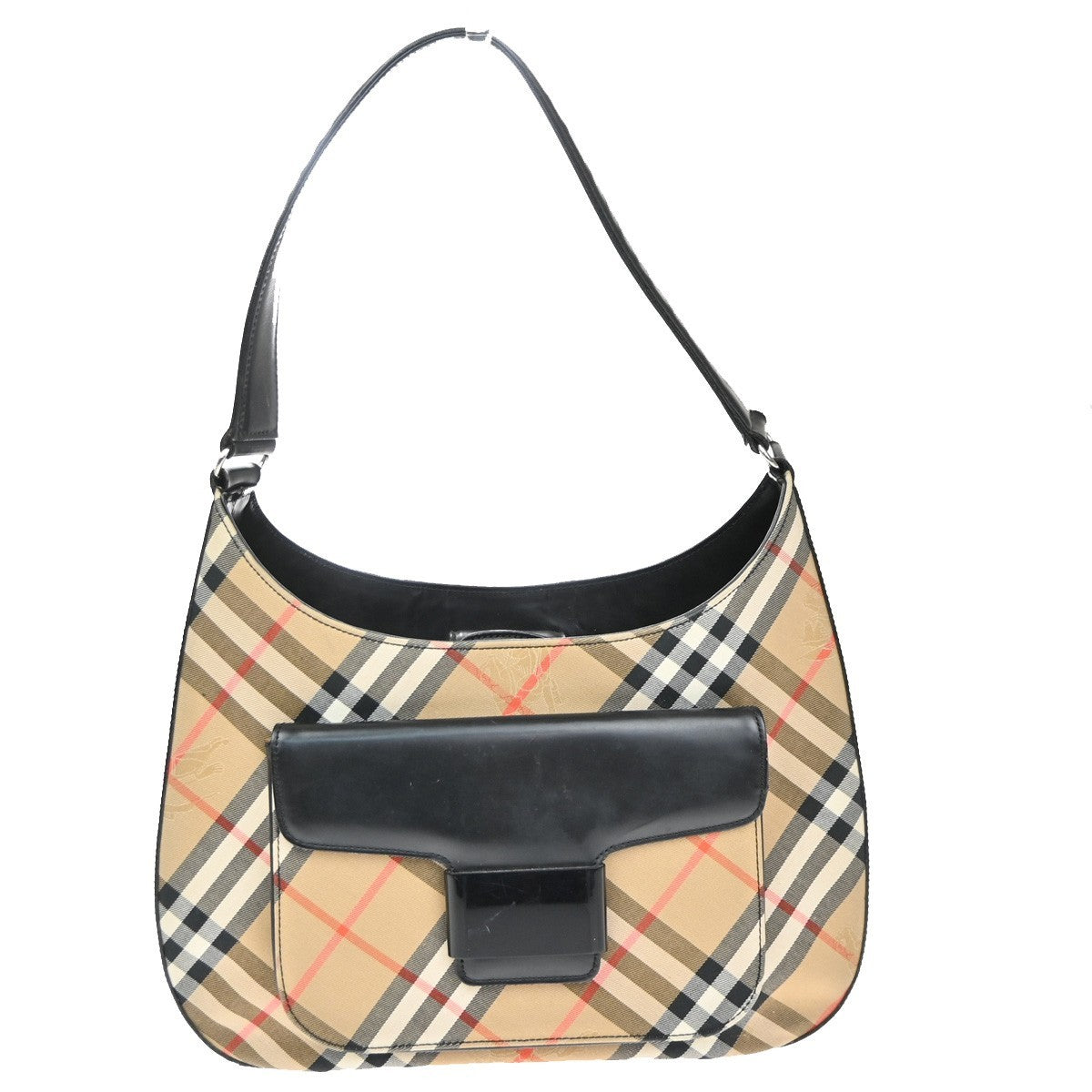BURBERRYS Nova Check Shoulder Hand Tote Bag Canvas Leather Beige BK SHW 66CA933