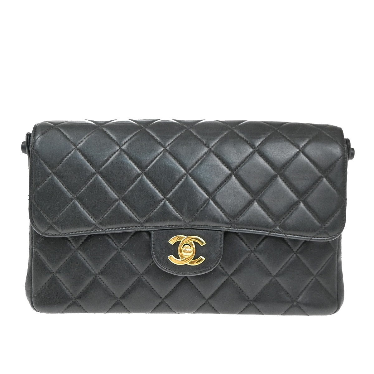 CHANEL Matelasse 25 Double Face Top Hand Hand Bag Leather Black Vintage 880RP115