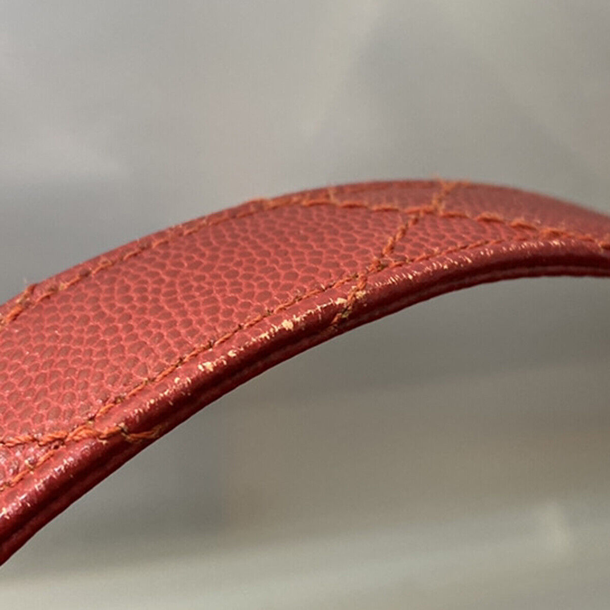 CHANEL CC Matelasse Hand Bag Grained Calfskin Leather Red SHW Vintage 626RK692