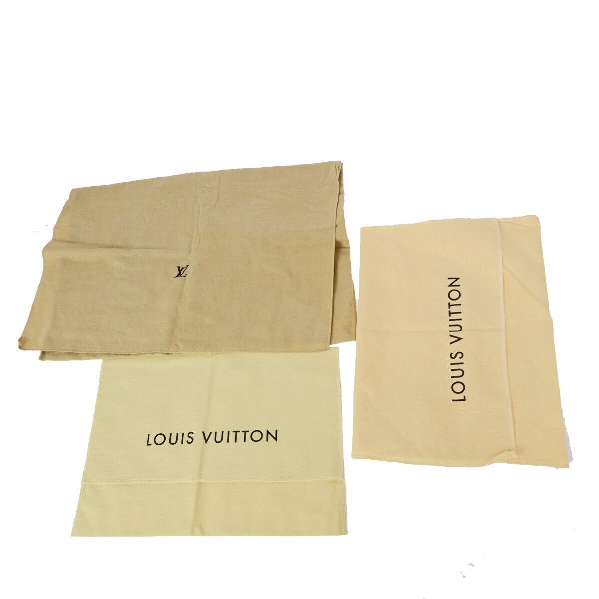 LOUIS VUITTON Logo 10 Set Dust Bag Drawstring Canvas Cotton Beige Brown 09FA767