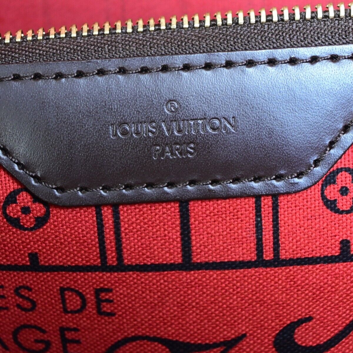 LOUIS VUITTON Neverfull MM Shoulder Bag Damier Ebene Leather BN N51105 29SJ002