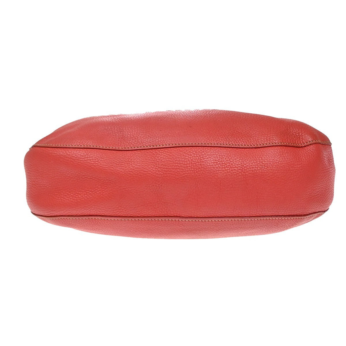 FENDI Logo Selleria Shoulder Hobo Bag Leather Red GHW Italy 82YJ094