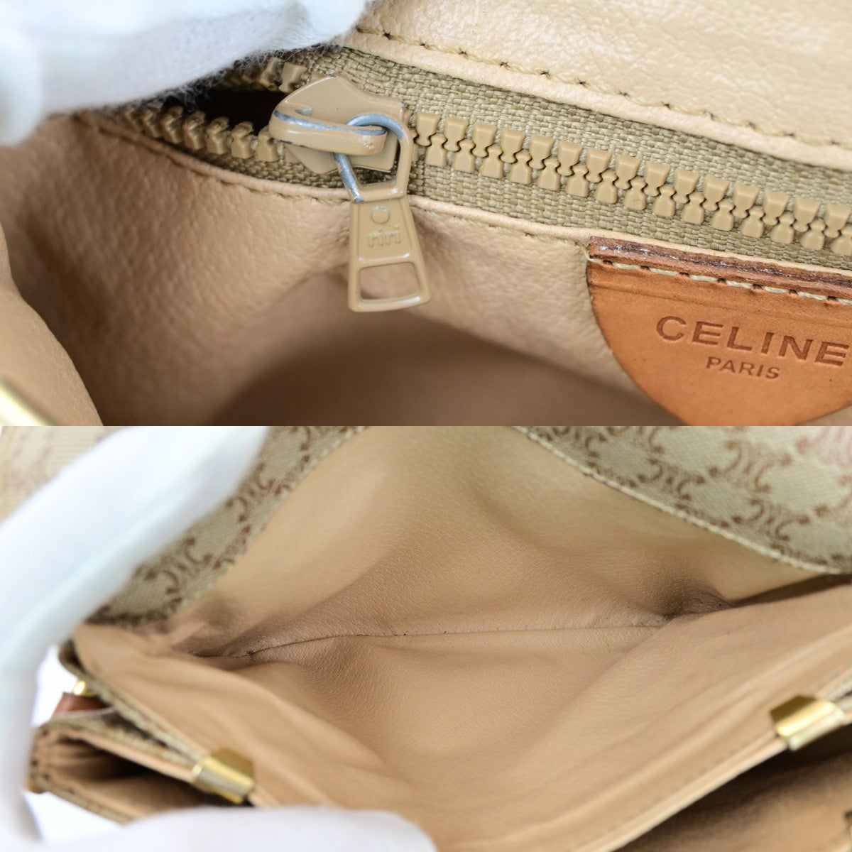 CELINE Logo Macadam Pattern Shoulder Bag PVC Leather Brown GHW Italy 65YH141