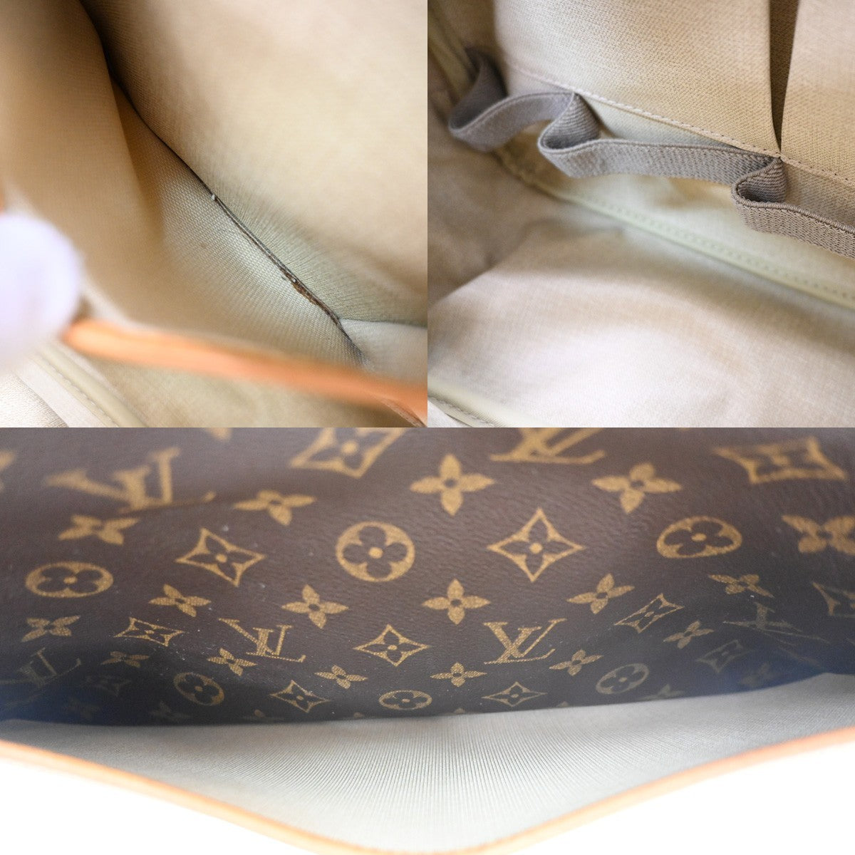 LOUIS VUITTON LV Logo Deauville Hand Bag Monogram Leather Brown M47270 88TA717