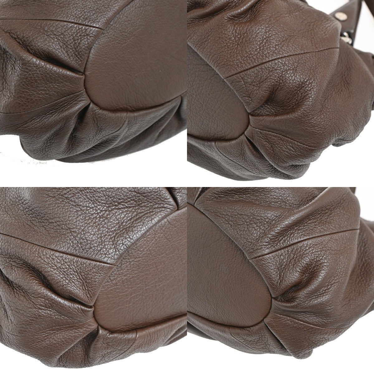 CELINE Logo Macadam 2Way Shoulder Hand Tote Bag Leather Brown SHW 76RL500