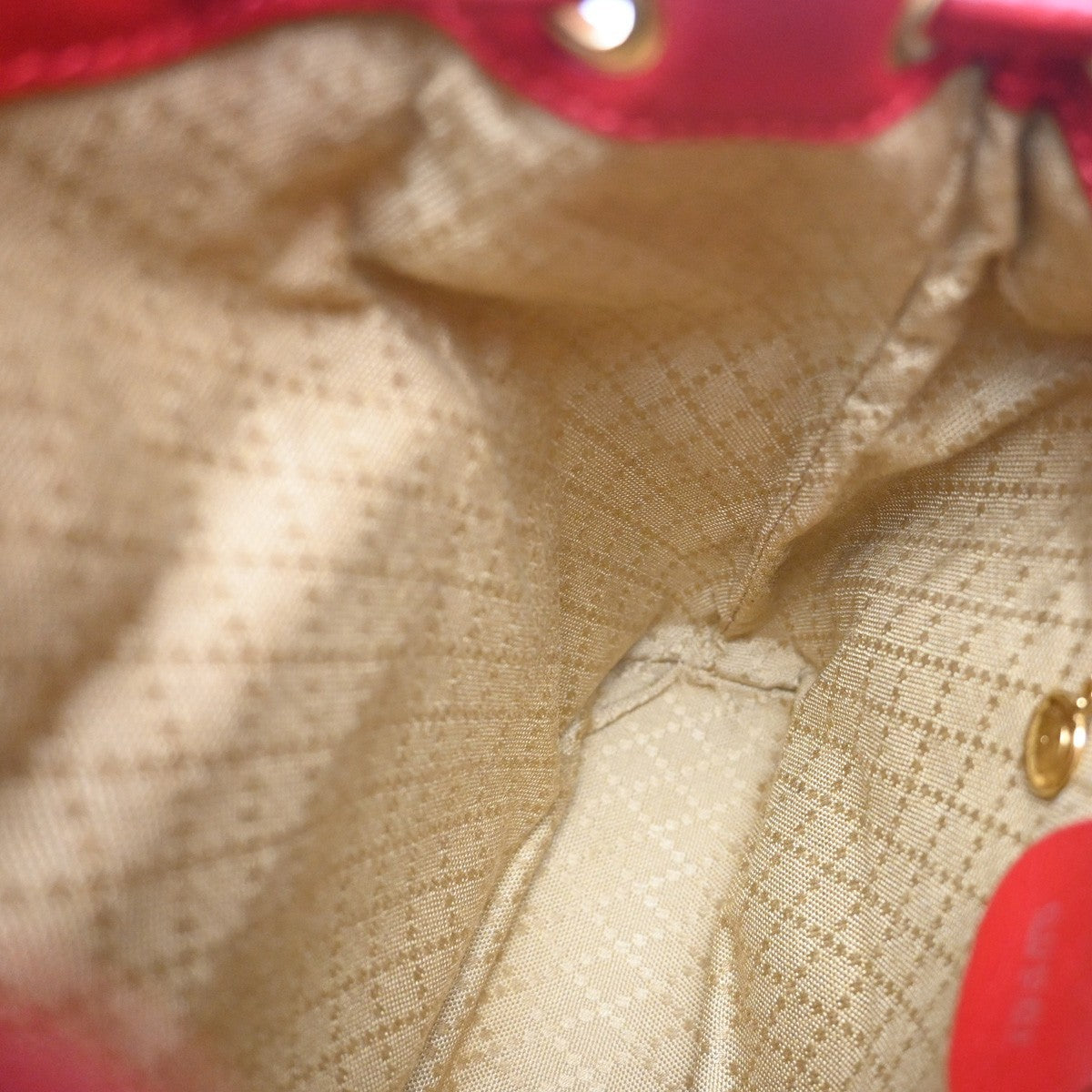 GUCCI Logo Bamboo Drawstring Mini Backpack Bag Leather Red GHW Italy 62EG250