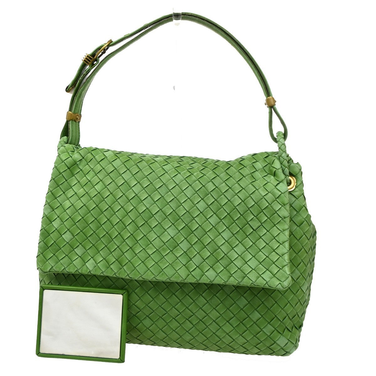 BOTTEGA VENETA Logo Nappa Intrecciato Shoulder Bag Leather Green Italy 11RL624