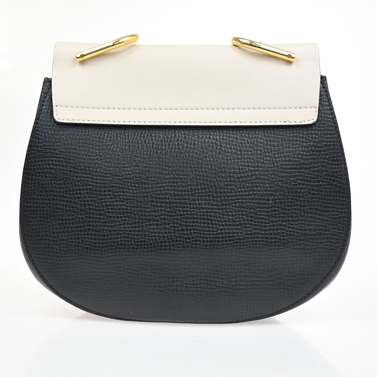 CHLOE Logo Drew Chain Shoulder Bag Embossing Leather Bicolor BK WE Italy 35MA393