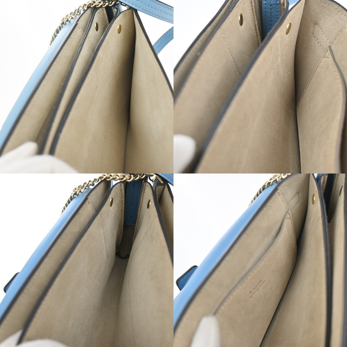 CHLOE Logo Faye Crossbody Shoulder Bag Suede Leather Blue Spain GHW 38CA694